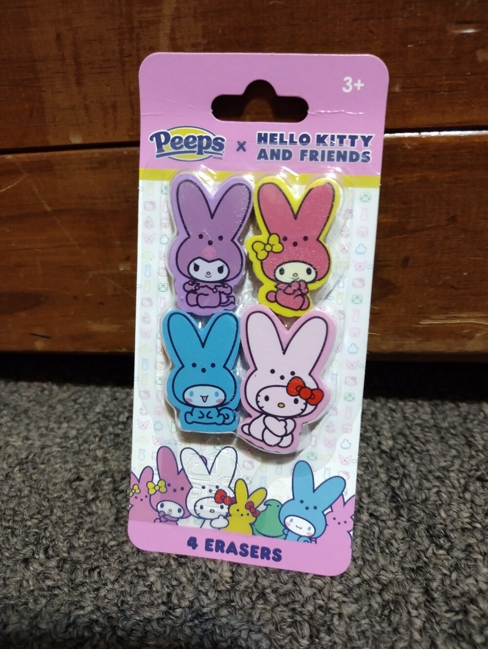 Hello Kitty Bunny Erasers - Pink, Blue, Purple, Yellow